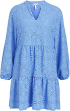 Objfeodora Gia L/S Dress Noos Kort Kjole Blue Object