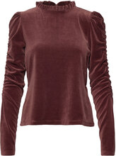 Marion Top Tops T-shirts & Tops Long-sleeved Burgundy ODD MOLLY