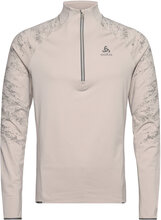 Odlo M Mid Layer 1/2 Zip Zeroweight Ceramiwarm Sport Sweatshirts & Hoodies Fleeces & Midlayers Beige Odlo