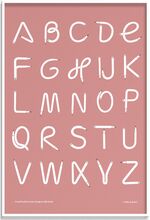 A-Z / Pink Home Decoration Posters & Frames Posters Illustrations Multi/patterned Olle Eksell