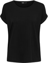 Onlmoster S/S O-Neck Top Jrs T-shirts & Tops Short-sleeved Svart ONLY*Betinget Tilbud