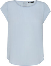 Onlvic S/S Solid Top Ptm Blouses Short-sleeved Blå ONLY*Betinget Tilbud