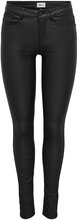 Onlanne K Mid Waist Coated Pnt Noos Bottoms Trousers Leather Leggings-Bukser Black ONLY