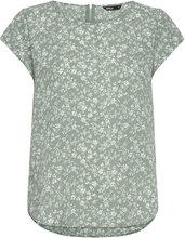 Onlvic S/S Aop Top Noos Ptm Tops Blouses Short-sleeved Green ONLY