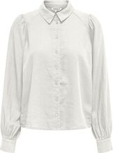 Onlcaro L/S Linen Bl Puff Shirt Cc Pnt Tops Shirts Long-sleeved White ONLY