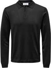 Onswyler Life Reg 14 Ls Polo Knit Noos Tops Knitwear Long Sleeve Knitted Polos Black ONLY & SONS