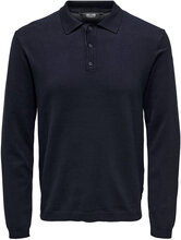 Onswyler Life Reg 14 Ls Polo Knit Noos Tops Knitwear Long Sleeve Knitted Polos Black ONLY & SONS