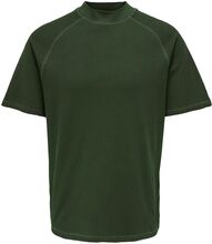 Onskeith Reg Waffle Mock Ss 3654 Tee Tops T-Kortærmet Skjorte Green ONLY & SONS