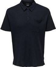 Onsalf Reg Waffle Ss Polo Tops Polos Short-sleeved Navy ONLY & SONS