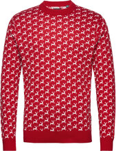 Onsxmas Reg 12 Multi Xmas Crew Knit Tops Knitwear Round Necks Red ONLY & SONS