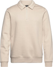 Onsceres 1/4 Zip Sweat Polo Tops Sweatshirts & Hoodies Sweatshirts Cream ONLY & SONS