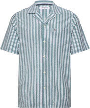 Prm Ss Camp Birdseye Tops Shirts Short-sleeved Blue Original Penguin