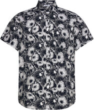 Ss Eco Aop Floral Tops Shirts Short-sleeved Black Original Penguin