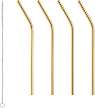 Peak Straws 4-Pack Incl. Cleaning Brush Home Tableware Dining & Table Accessories Straws Gold Orrefors
