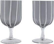 Mizu Wine Glass - Pack Of 2 Home Tableware Glass Wine Glass White Wine Glasses Grey OYOY Living Design