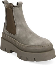 Linnie Nubuck Shoes Chelsea Boots Green Pavement