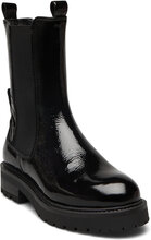 Alaina Patent Shoes Chelsea Boots Black Pavement