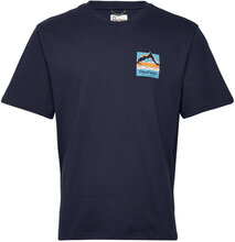 Geo Back Print T-Shirt Tops T-Kortærmet Skjorte Navy Penfield