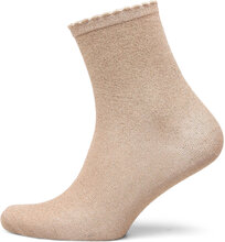 Pcsebby Glitter Long 1 Pack Socks Noos Lingerie Socks Regular Socks Beige Pieces*Betinget Tilbud