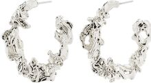Flow Recycled Large Hoops Silver-Plated Accessories Jewellery Earrings Hoops Sølv Pilgrim*Betinget Tilbud