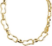 Wave Recycled Necklace Gold-Plated Accessories Jewellery Necklaces Chain Necklaces Gold Pilgrim