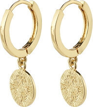 Nomad Coin Huggie Hoop Earrings Gold-Plated Accessories Jewellery Earrings Hoops Gold Pilgrim