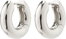 Aica Recycled Chunky Hoop Earrings Silver-Plated Accessories Jewellery Earrings Hoops Silver Pilgrim