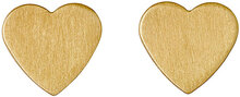 Vivi Heart Earrings Gold-Plated Accessories Jewellery Earrings Studs Gold Pilgrim