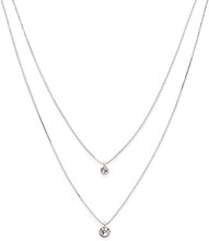 Lucia Recycled 2-In-1 Crystal Necklace Silver-Plated Accessories Jewellery Necklaces Dainty Necklaces Silver Pilgrim
