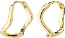 Alberte Organic Shape Hoop Earrings Gold-Plated Accessories Jewellery Earrings Hoops Gold Pilgrim
