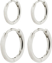 Ariella Huggie Hoop Earrings 2-In-1 Set Gold-Plated Accessories Kids Jewellery Earrings Hoops Sølv Pilgrim*Betinget Tilbud