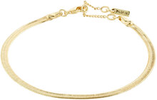 Joanna Recycled Flat Snake Chain Bracelet Gold-Plated Accessories Jewellery Bracelets Chain Bracelets Gold Pilgrim