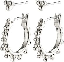 Kate Earrings Accessories Jewellery Earrings Hoops Sølv Pilgrim*Betinget Tilbud