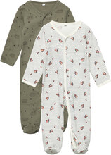 Nightsuit W/F -Buttons 2-Pack Pyjamas Sie Jumpsuit Multi/patterned Pippi