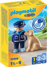 Playmobil 1.2.3 Politimann Med Hund - 70408 Toys Playmobil Toys Playmobil 1.2.3 Multi/mønstret PLAYMOBIL*Betinget Tilbud