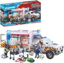 Playmobil City Action Us Ambulance With Lights And Sound - 70936 Toys Playmobil Toys Playmobil City Action Multi/patterned PLAYMOBIL