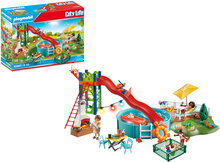 Playmobil City Life Poolparty Med Rutsjebane - 70987 Toys Playmobil Toys Playmobil City Life Multi/patterned PLAYMOBIL