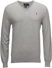 Slim Fit Cotton V-Neck Sweater Designers Knitwear V-necks Grey Polo Ralph Lauren