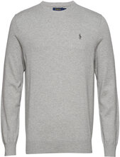 Slim Fit Cotton Sweater Tops Knitwear Round Necks Grey Polo Ralph Lauren