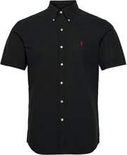 Custom Fit Stretch Poplin Shirt Tops Shirts Short-sleeved Black Polo Ralph Lauren