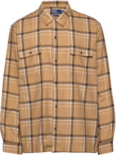 Classic Fit Plaid Performance Camp Shirt Tops Overshirts Beige Polo Ralph Lauren