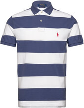 Custom Slim Fit Striped Mesh Polo Shirt Tops Polos Short-sleeved Navy Polo Ralph Lauren