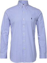 Custom Fit Plaid Stretch Poplin Shirt Tops Shirts Casual Blue Polo Ralph Lauren