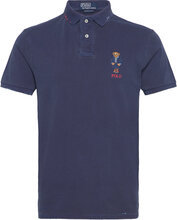 Custom Slim Polo Bear Mesh Polo Shirt Tops Polos Short-sleeved Navy Polo Ralph Lauren