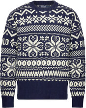 Snowflake Wool-Blend Sweater Tops Knitwear Round Necks Navy Polo Ralph Lauren