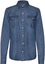 Denim Western Shirt Tops Shirts Long-sleeved Blue Polo Ralph Lauren
