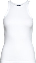 Ribbed Cotton Tank Top Tops T-shirts & Tops Sleeveless White Polo Ralph Lauren