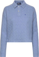 Cable Wool-Cashmere Polo Shirt Tops T-shirts & Tops Polos Blue Polo Ralph Lauren