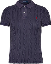 Cable-Knit Polo Shirt Tops Knitwear Jumpers Navy Polo Ralph Lauren