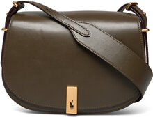 Polo Id Leather Saddle Bag Bags Crossbody Bags Khaki Green Polo Ralph Lauren